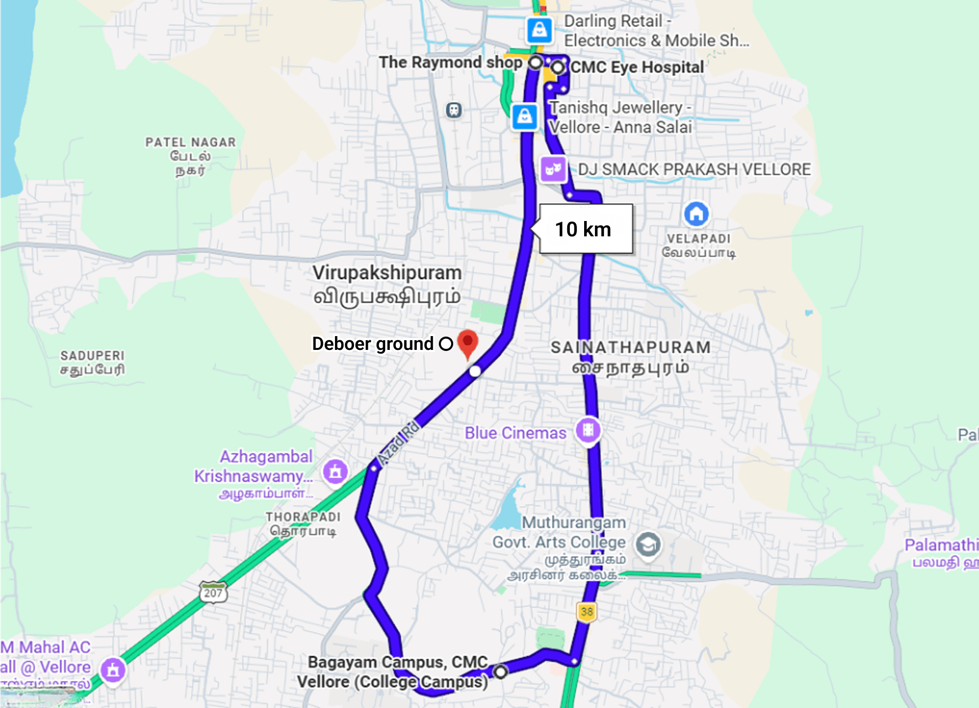 10 KM Run Route